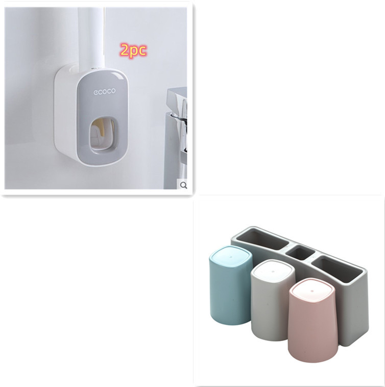 Wall Mounted Automatic Toothpaste Holder Bathroom Accessories Set Dispenser - Image 34
