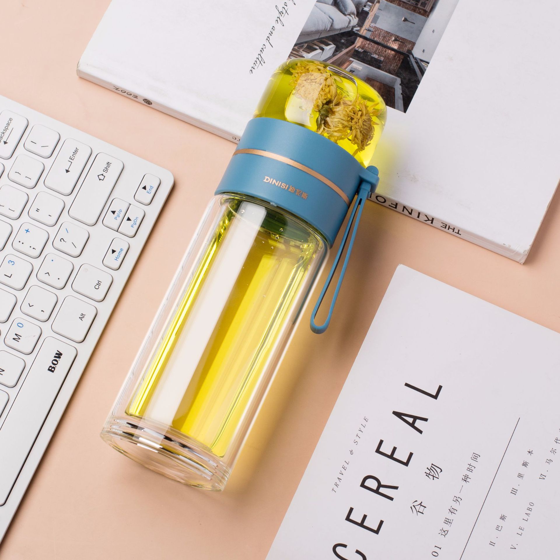 Glass Water Bottle With Tea Infuser Filter Tea Separation Double Wall Glass Bottle Leakproof Water Bottle - Image 13