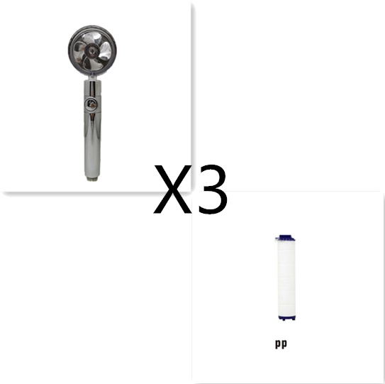 Shower Head Water Saving Flow 360 Degrees Rotating With Small Fan ABS Rain High Pressure Spray Nozzle Bathroom Accessories - Image 78