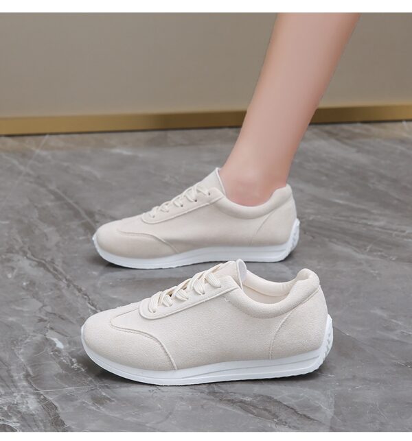 Plus-size Women's Leather Lace-up Casual Sneakers - Image 16