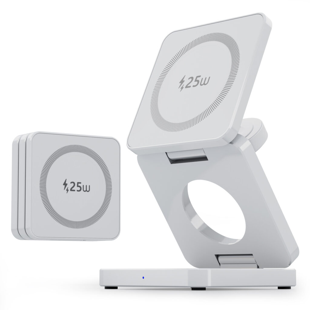 3-in-1 Foldable Magnetic Wireless Charging Desktop Stand