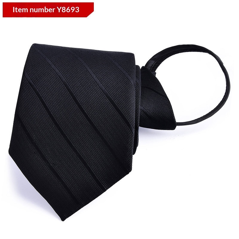 Mens Business Formal Zipper Tie With Blue Stripes - Image 16