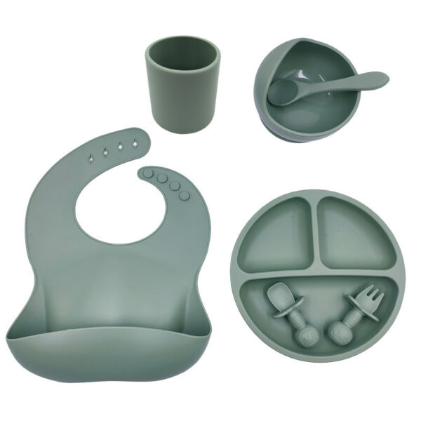 Baby Cutlery Set Silicone Bib Silicone Cup Spoon - Image 9