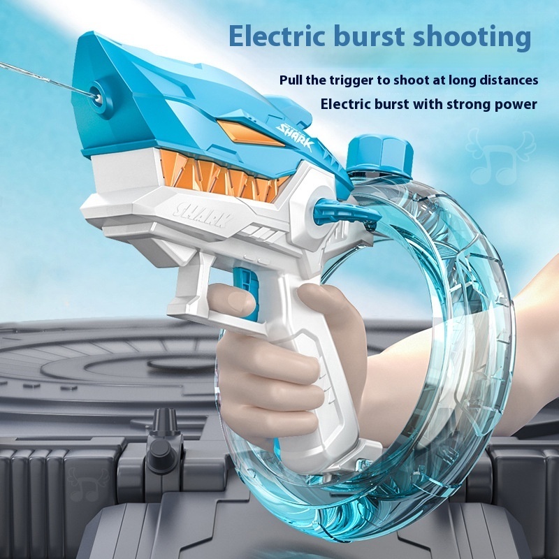 New Shark Electric Water Gun Toys Fully Automatic Continuous Fire Water Gun Large Capacity Beach Summer Children