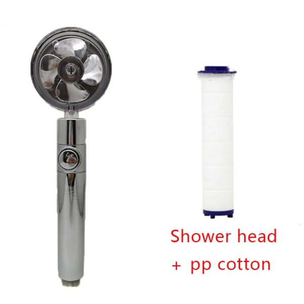 Shower Head Water Saving Flow 360 Degrees Rotating With Small Fan ABS Rain High Pressure Spray Nozzle Bathroom Accessories - Image 95