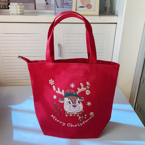Minimally Handheld Christmas Printed Canvas Bag - Image 13