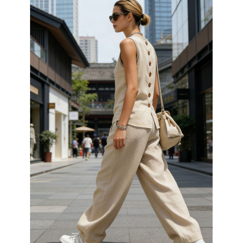 Womens Sleeveless Top And Pants Two-piece Set - Image 9