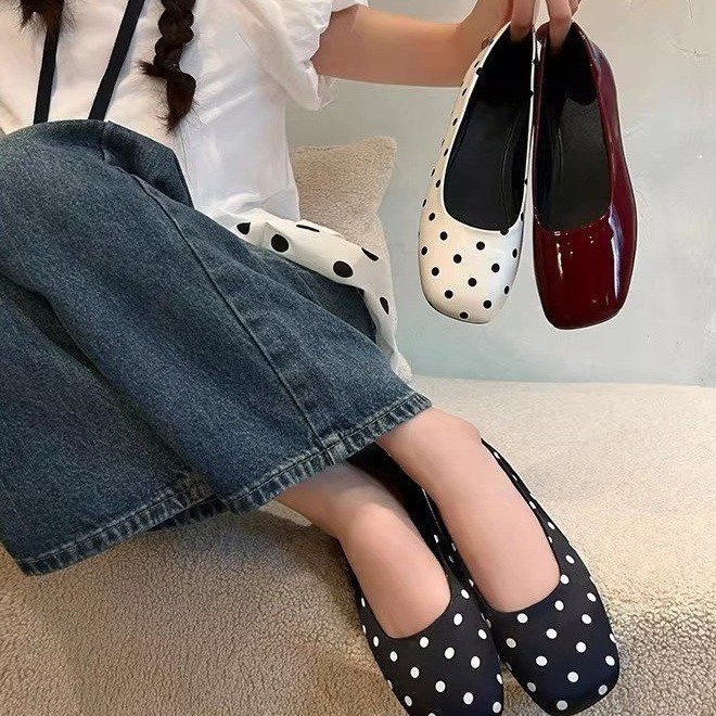 2026 Spring Retro Ballet Flats For Women-French Square Toe Slip-On Loafers, Vintage Grandma Shoes - Image 2