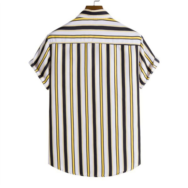 Men's Striped Fashionable Loose Short-Sleeve Shirt - Image 23