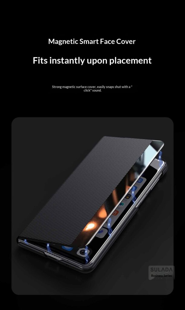 Carbon-fiber Leather Flip Case With Magnetic Card Slots For Phones
