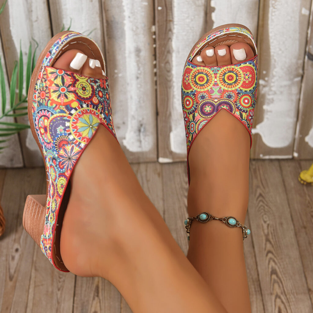 Plus-size High-heeled Slippers For Women