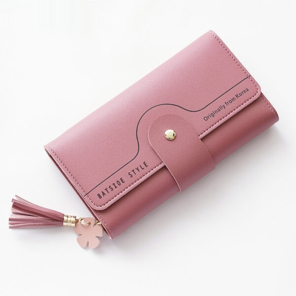 Geometric Letter Buckle Clutch Bag With Tassel And Petal Design For Young Women - Image 4