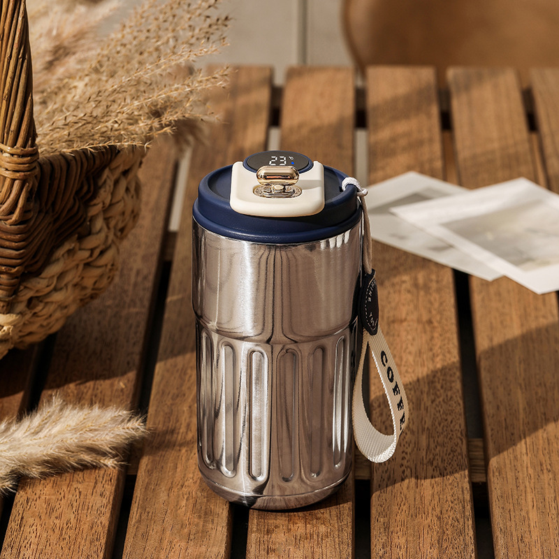 Smart Digital Thermal Bottle Portable Coffee Mug Stainless Steel Water Bottle In-Car Insulated Cup Keep Cold Vacuum Flasks 450ml - Image 23