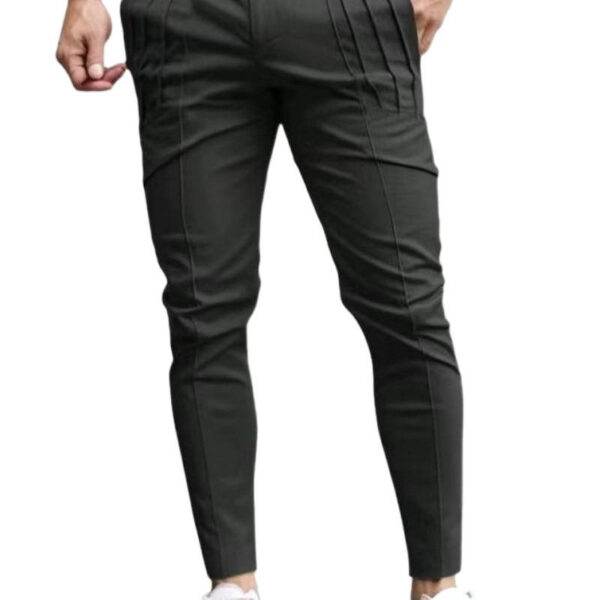Men's Solid-Colored Dress Pants Casual Pants Slim-Fit - Image 2