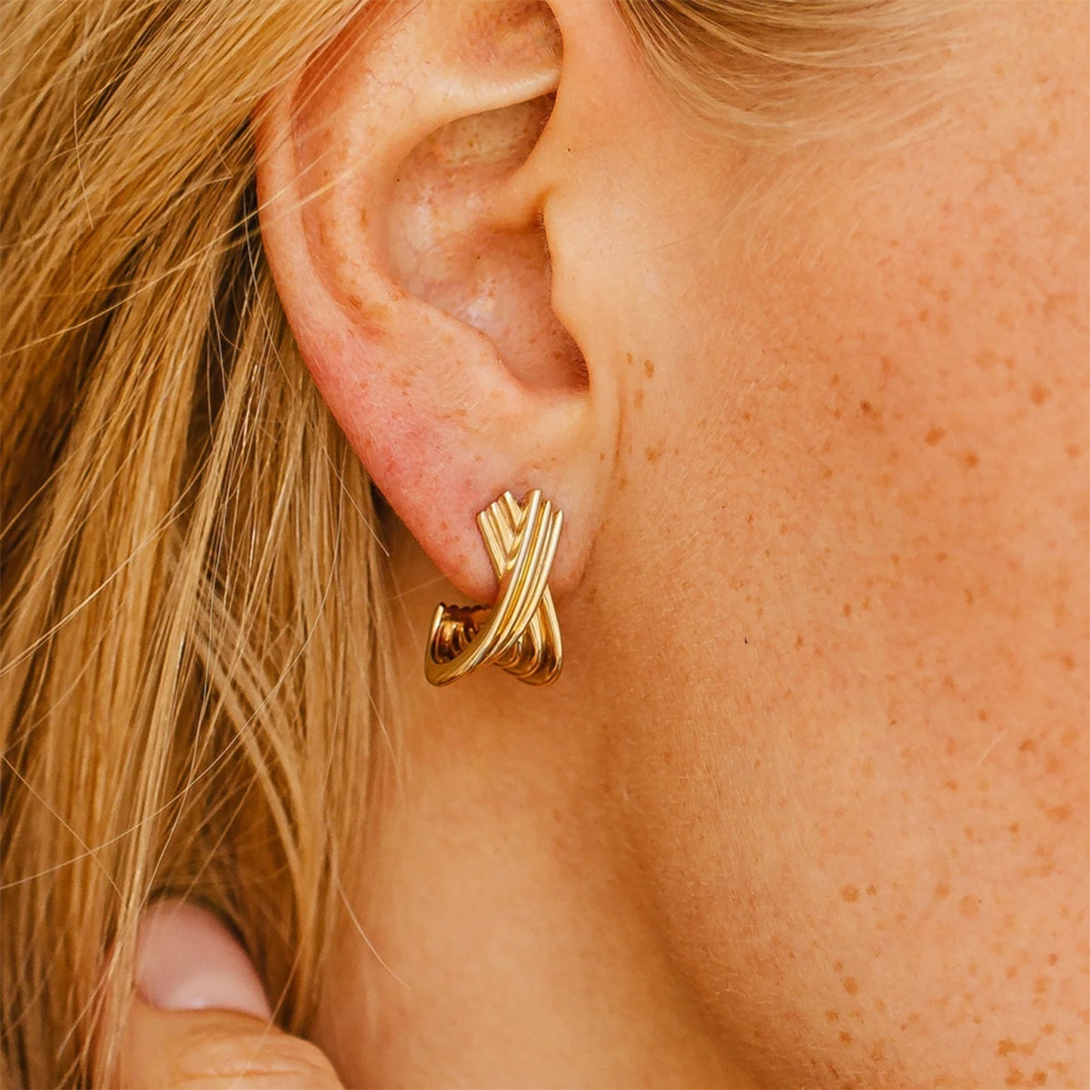 Three Pairs Of Stainless Steel Round Earrings - Image 1