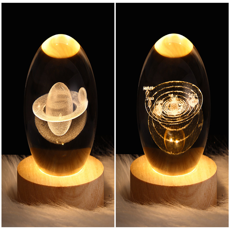 LED Night Light Galaxy Crystal Ball Table Lamp 3D Planet Moon Lamp Bedroom Home Decor For Kids Party Children Birthday Gifts - Image 51