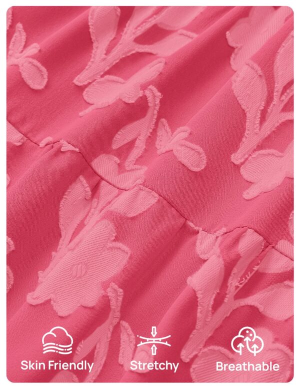 Short-sleeve Square-neck Flowy Floral Dress - Image 8