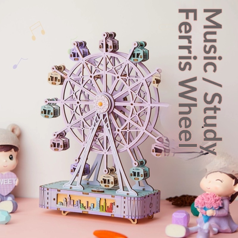 DIY Wooden 3D Puzzle - Irregular Shaped Ferris Wheel Model - Image 8