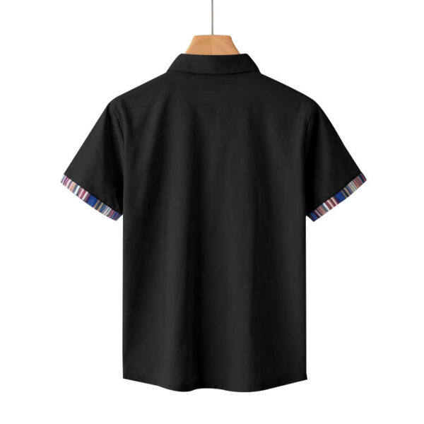 Men's Contrasting-Color Beach Short-Sleeve Casual Shirt - Image 24