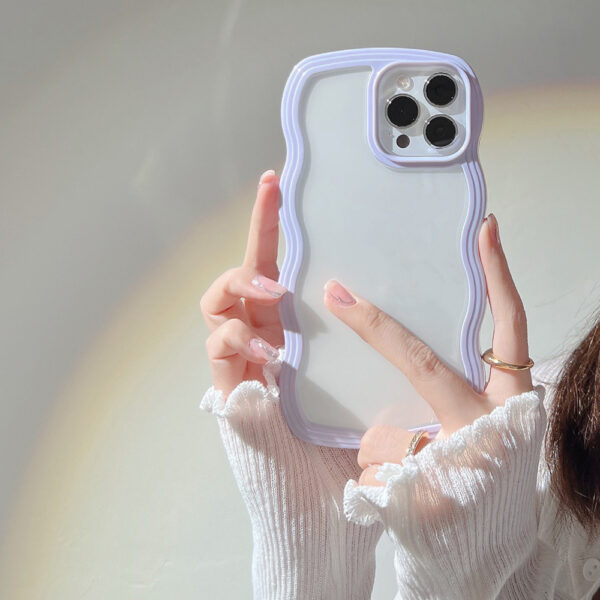 Wave Border Mobile Phone Case Solid Color Simple Candy Color - Image 60