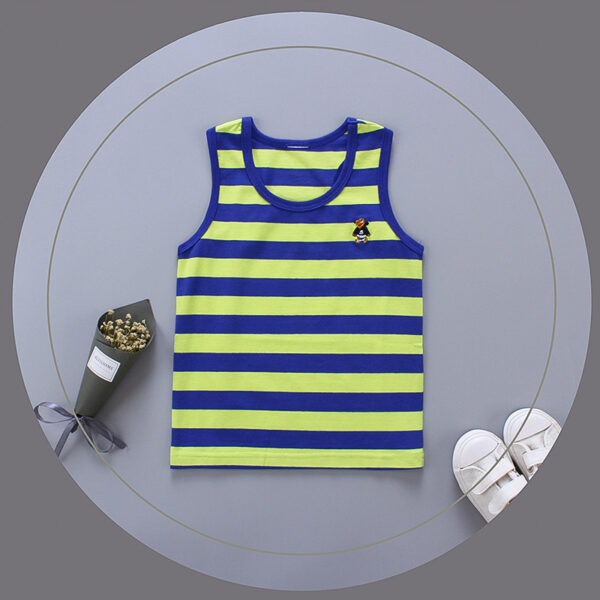 Breathable Cotton Striped Sleeveless Kids Vest - Image 42