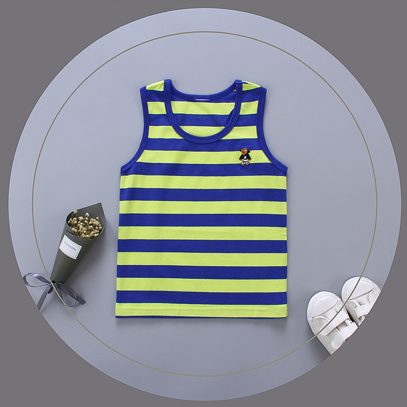 Breathable Cotton Striped Sleeveless Kids Vest - Image 44