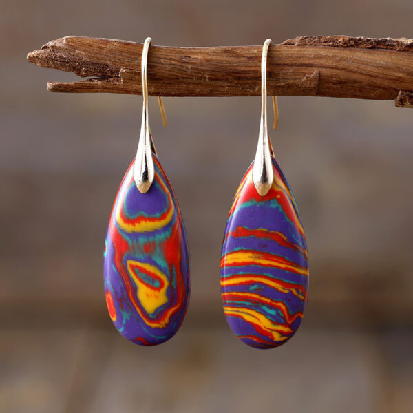 New Bohemian Emperor Stone Water Drop Earrings - Image 8