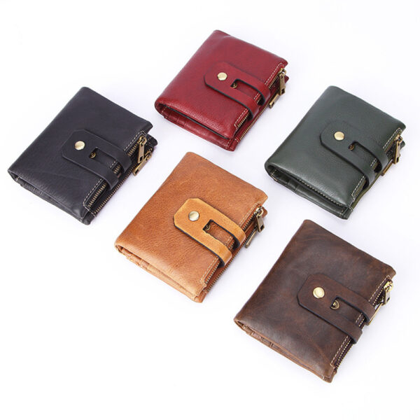 Leather Men's Wallet Short Vintage Handheld - Image 1