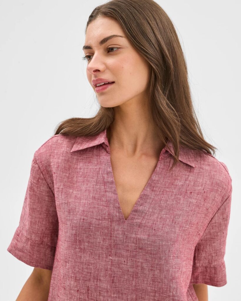 Summer Thin Figure-flattering Casual Faux Linen Top