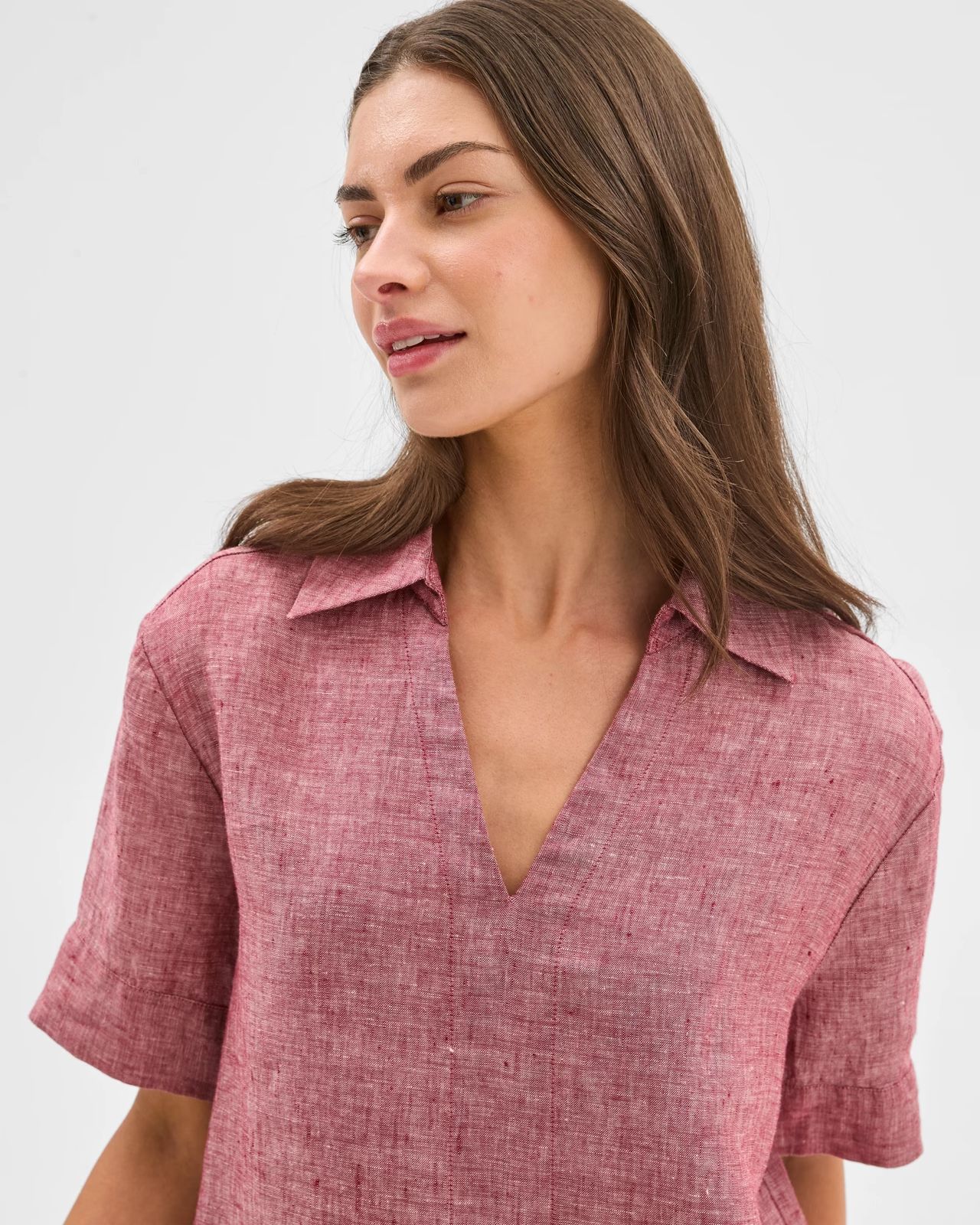 Summer Thin Figure-flattering Casual Faux Linen Top - Image 13