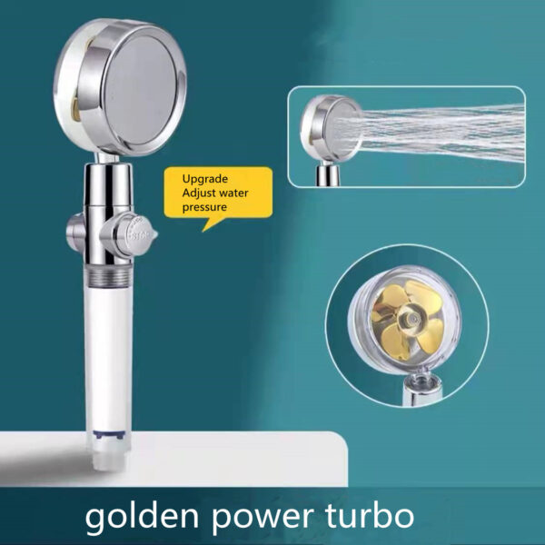 Shower Head Water Saving Flow 360 Degrees Rotating With Small Fan ABS Rain High Pressure Spray Nozzle Bathroom Accessories - Image 30