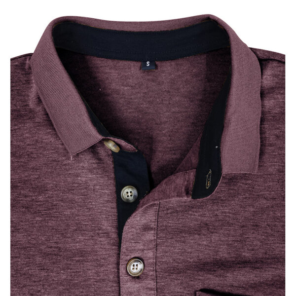 Mens Long-sleeve Lapel T-shirt Winter Base Layer Top - Image 9