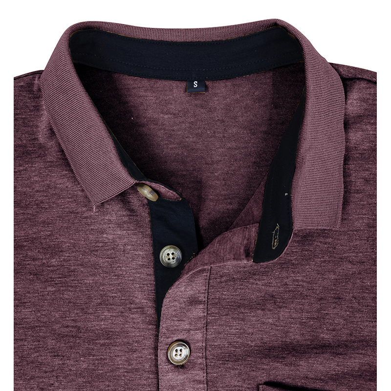 Mens Long-sleeve Lapel T-shirt Winter Base Layer Top - Image 9