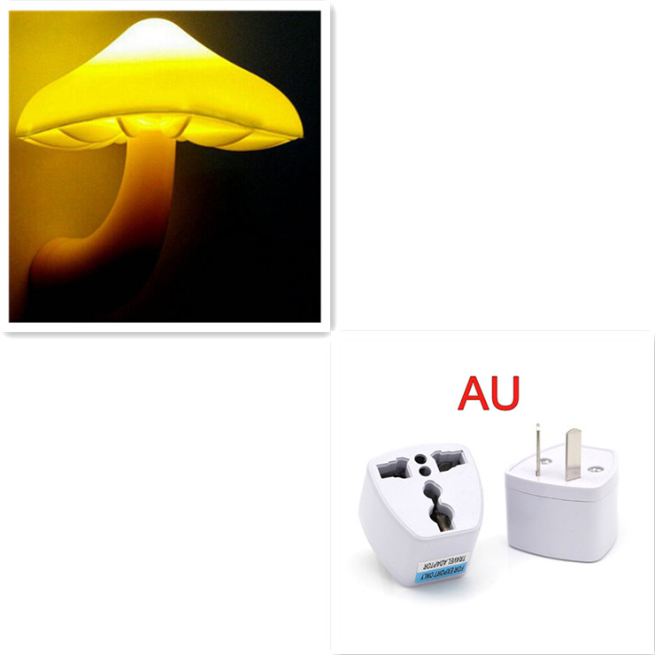 LED Night Light Mushroom Wall Socket Lamp EU US Plug Warm White Light-control Sensor Bedroom Light Home Decoration - Image 14