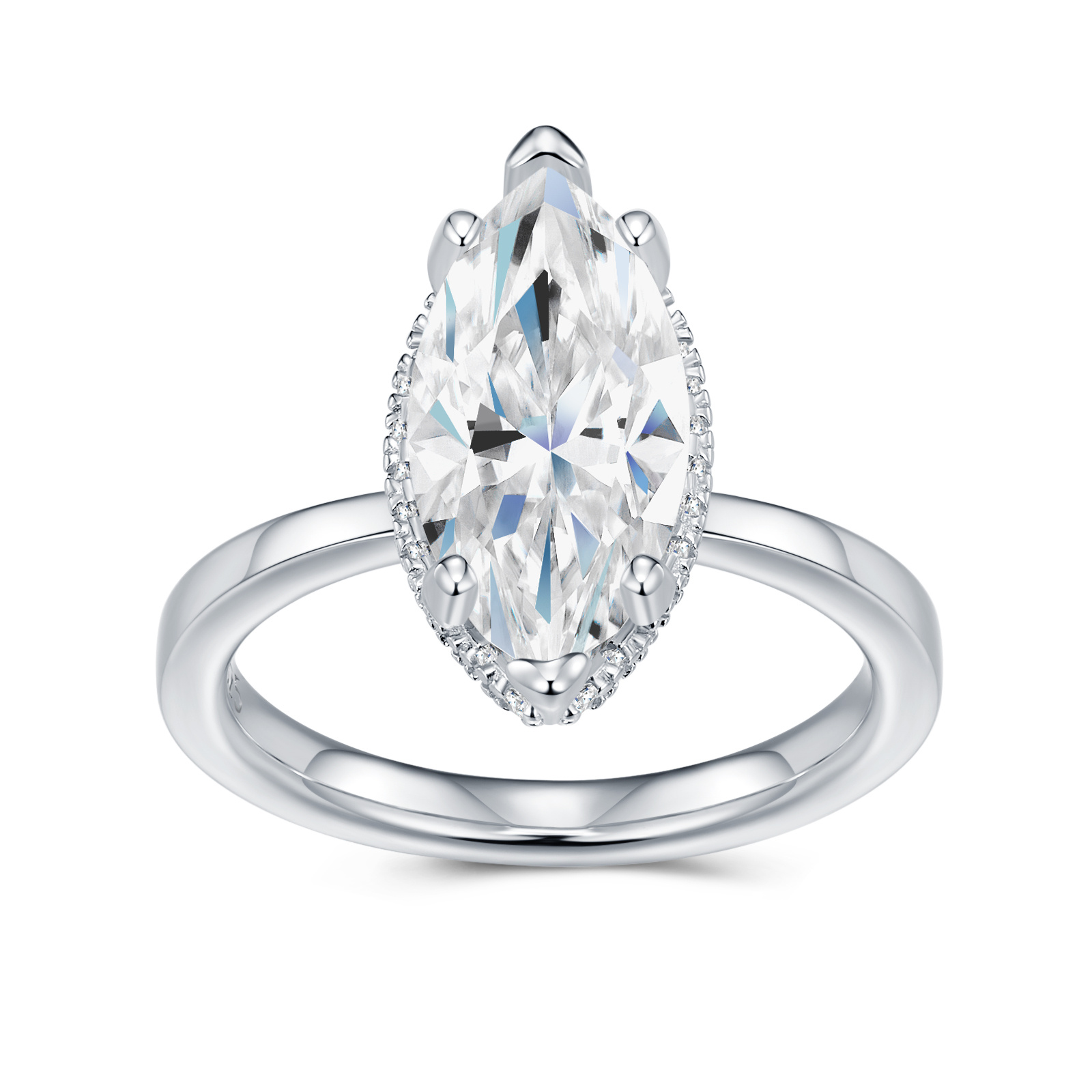 Engraved With Top-quality Moissanite, This Luxurious And Fashionable Minimalist Jewelry Set Features Exquisite Silver Accessories For Ladies. Made Of S925 Silver With Electroplated Platinum. - Image 8