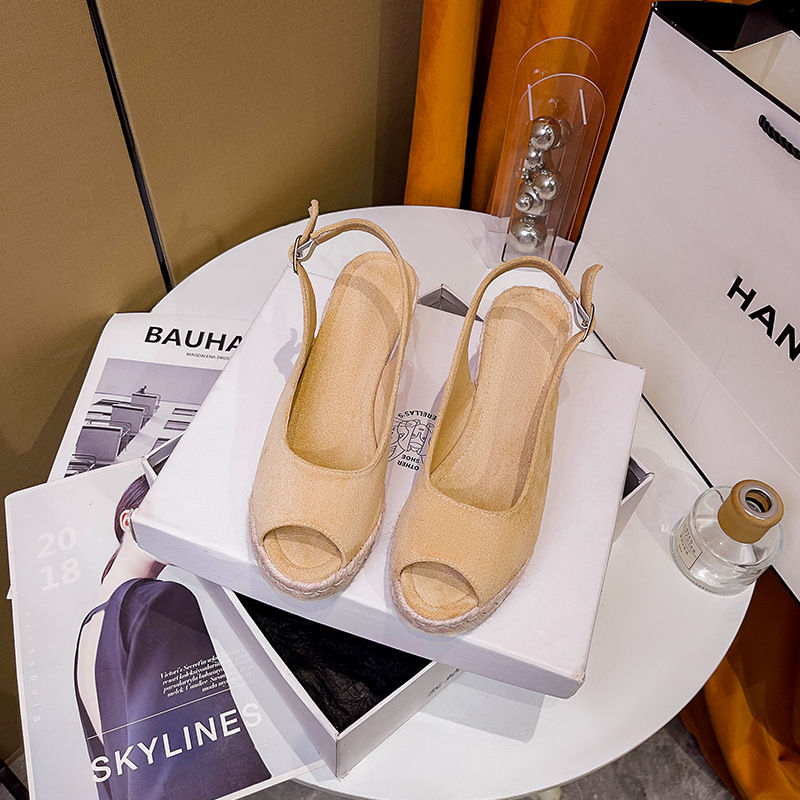 Summer Sponge Cake-Style Thick-Soled Waterproof Platform High-Heel Fashionable Cross-Strap Buckle Sandals For Women - Image 19