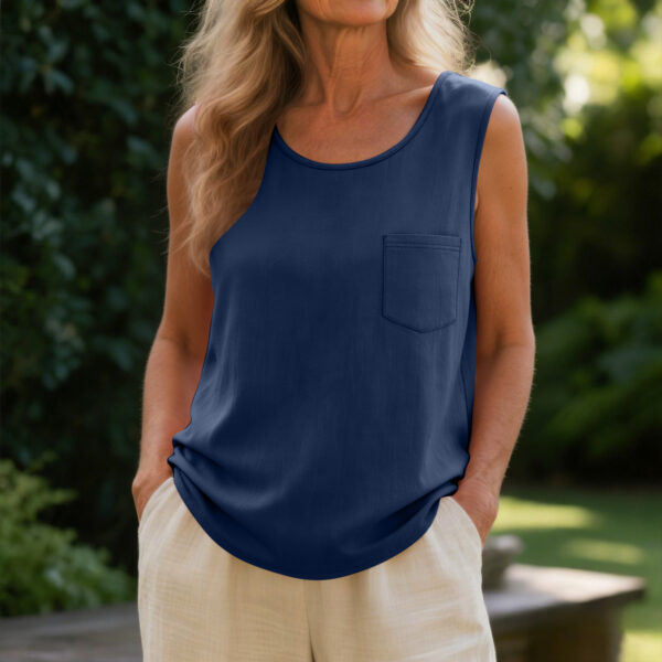 Women's Casual Loose Fashion Cotton And Linen Vest - Image 11