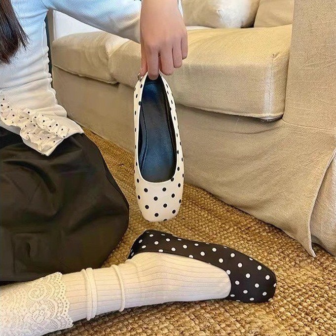 2026 Spring Retro Ballet Flats For Women-French Square Toe Slip-On Loafers, Vintage Grandma Shoes - Image 5