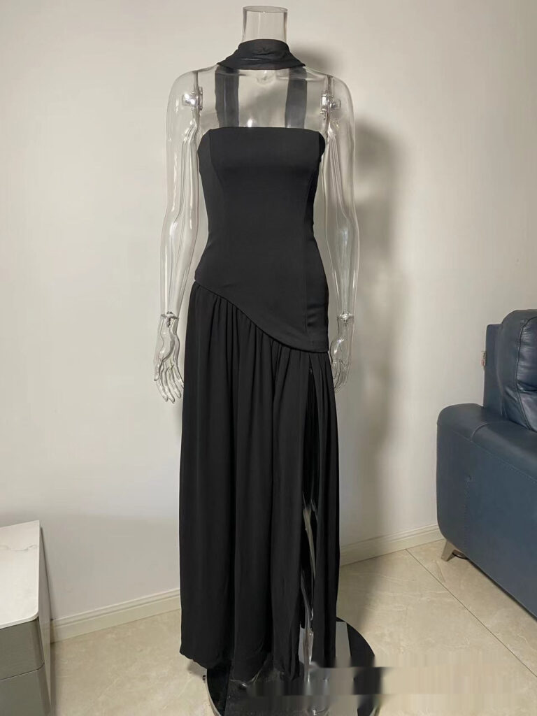 Temperament Contrasting Zipper Tight Dress