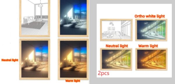 Illuminated Picture LED Decorative Light Painting Bedside Picture Style Creative Modern Simulate Sunshine Drawing Night Light Gift - Image 73