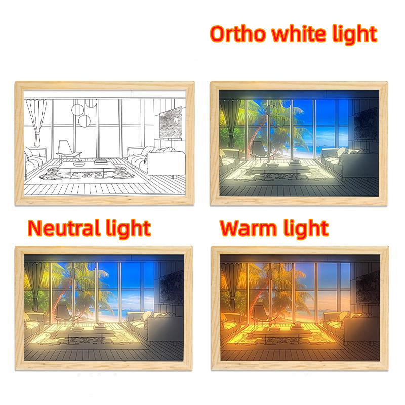 Illuminated Picture LED Decorative Light Painting Bedside Picture Style Creative Modern Simulate Sunshine Drawing Night Light Gift - Image 60