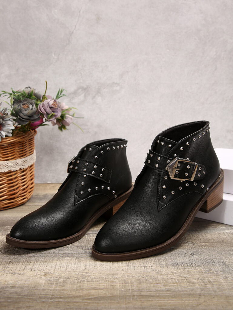 Mid-heel Boots Winter Pointed Toe Shafted