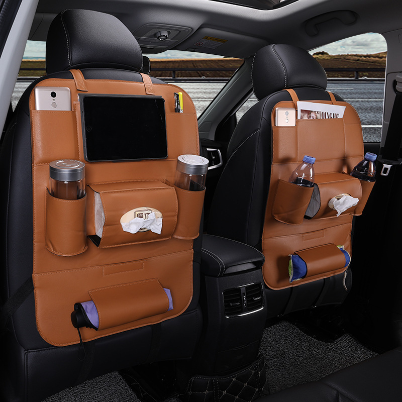 Car Interior Supplies Multifunctional Seat Back Leather Folding - Image 7