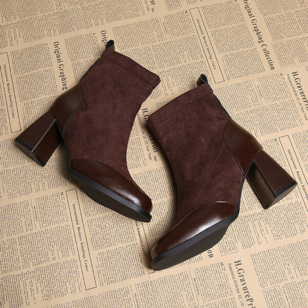 Fat Feet British Style Chunky Heel Booties - Image 16