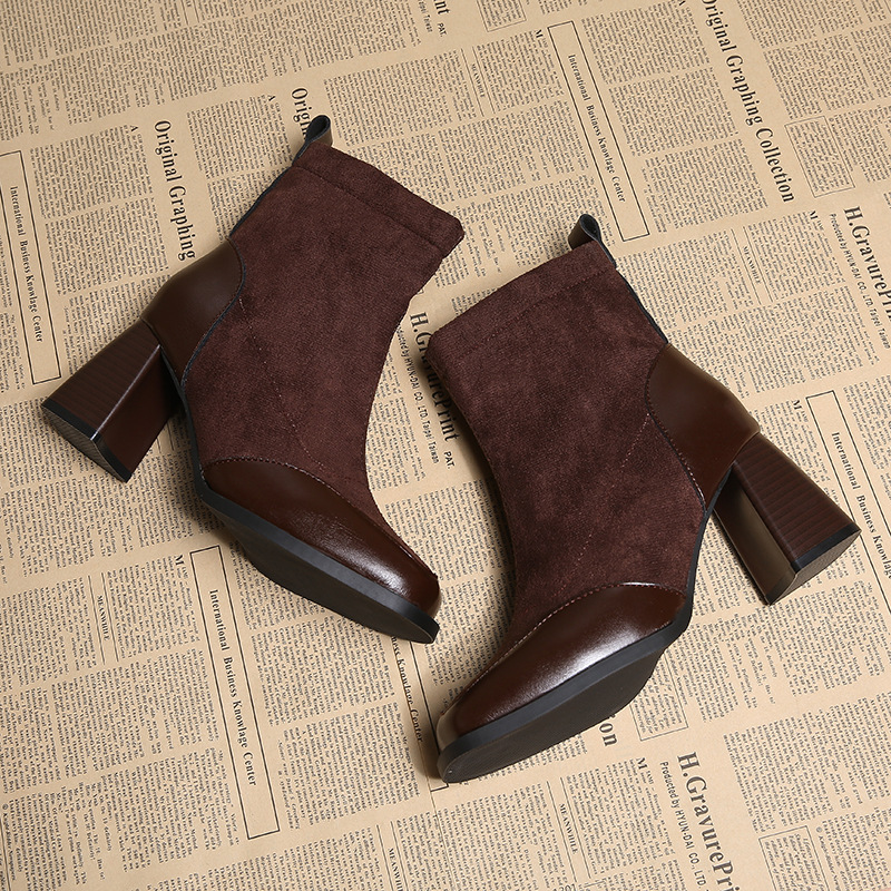 Fat Feet British Style Chunky Heel Booties - Image 16