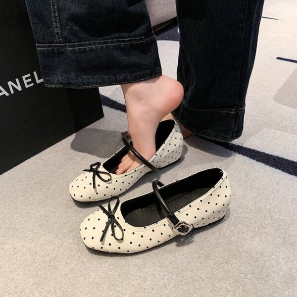 Women's French Style Bow Embellished Shallow Cut Hidden Wedge Heel Single Shoes, 2026 New Collection, Gentle Evening Style Fashion Dress Shoes With One-Strap Buckle - Image 6