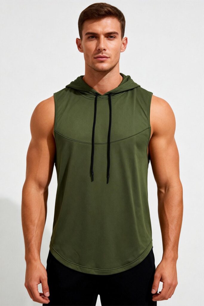 Men's High-Elastic Breathable Fitness Vest With Hood
