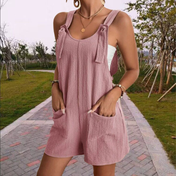Women's Casual Fashion Solid Color Camisole Jumpsuit - Image 4