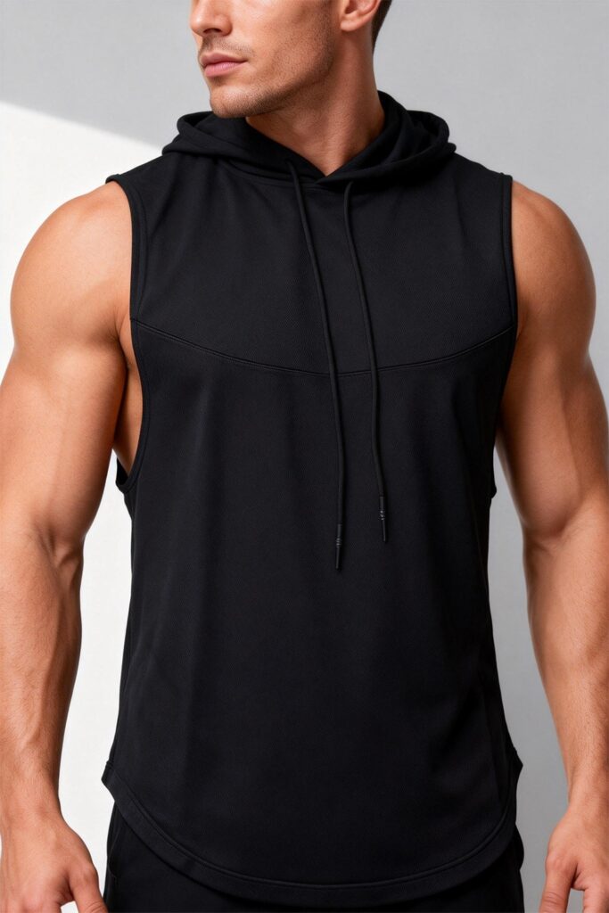 Men's High-Elastic Breathable Fitness Vest With Hood