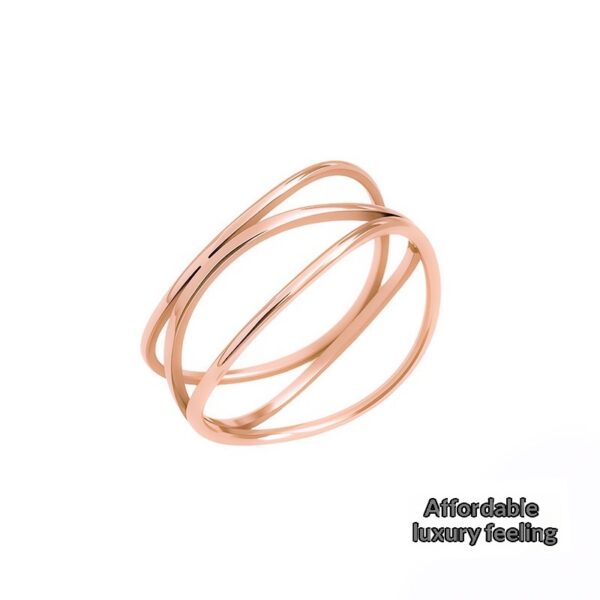 Creative Three-Row Line Titanium Steel Ring For Women - Image 19
